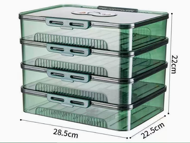 Transparent Dumpling Storage Box with Lid – Stackable Plastic Food Organizer (1pc)