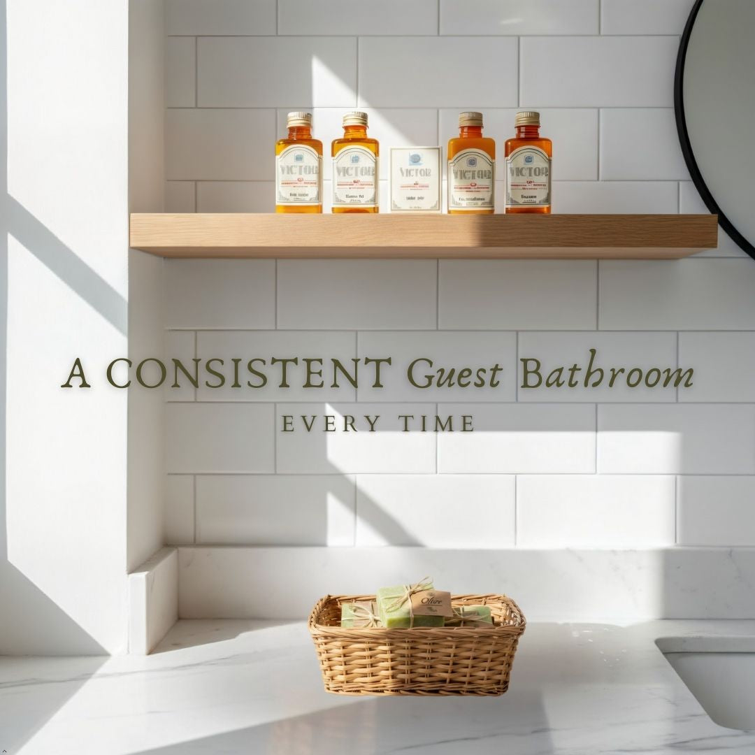 Roomsium Guest Bathroom Bundle (170 Pieces) – Victor Toiletries Sets & Hand-Wrapped Olive Oil Guest Soaps - Roomsium