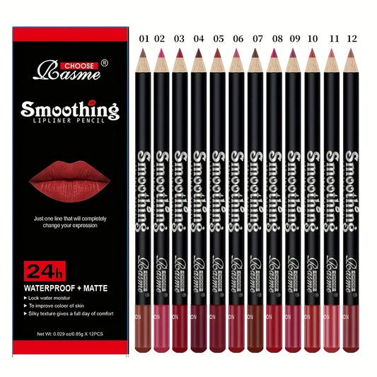 12-Piece Lipstick & Lip Liner Set with Matte Lip Gloss