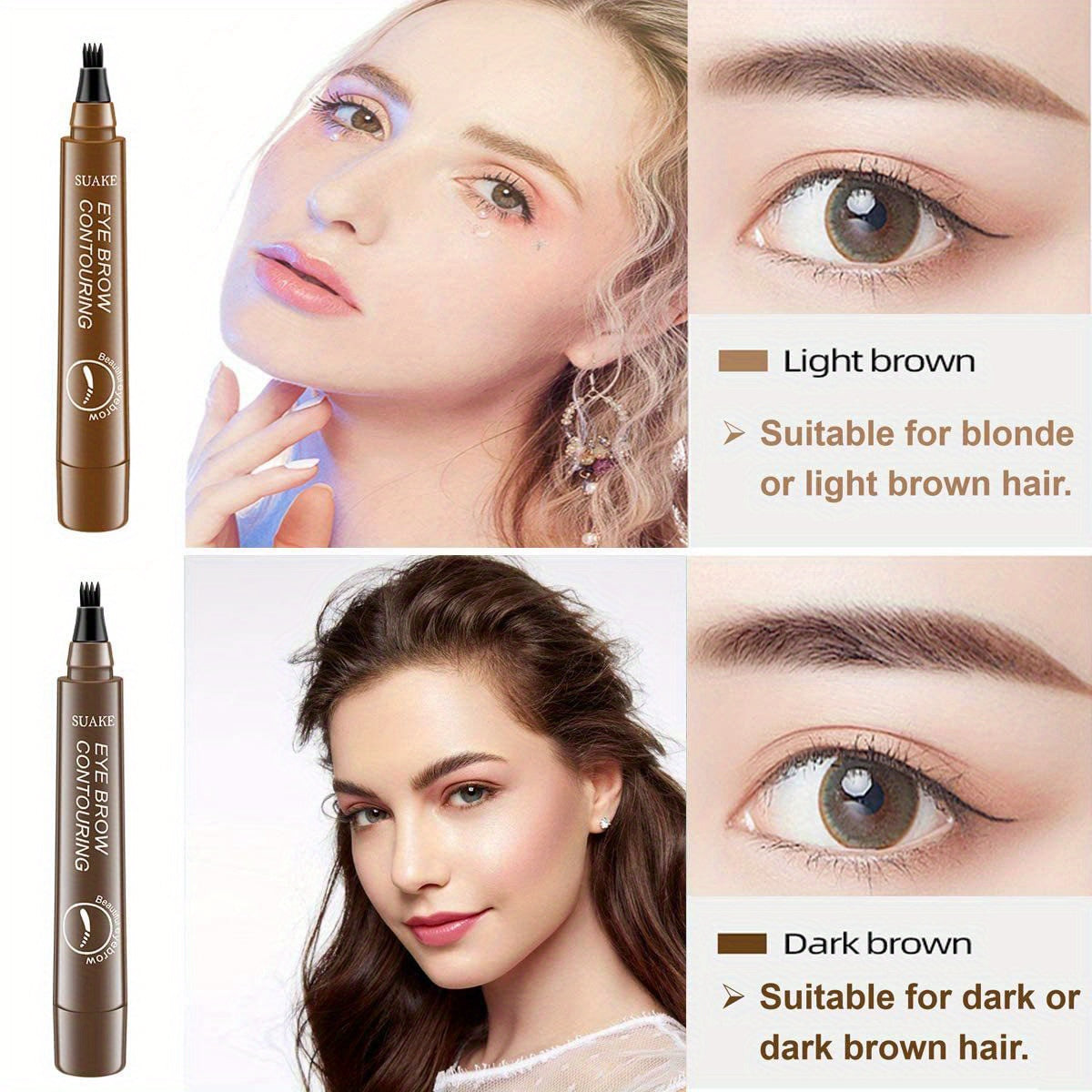 SUAKE Four-Prong Eyebrow Pencil – Waterproof Micro-Fork Brow Pen