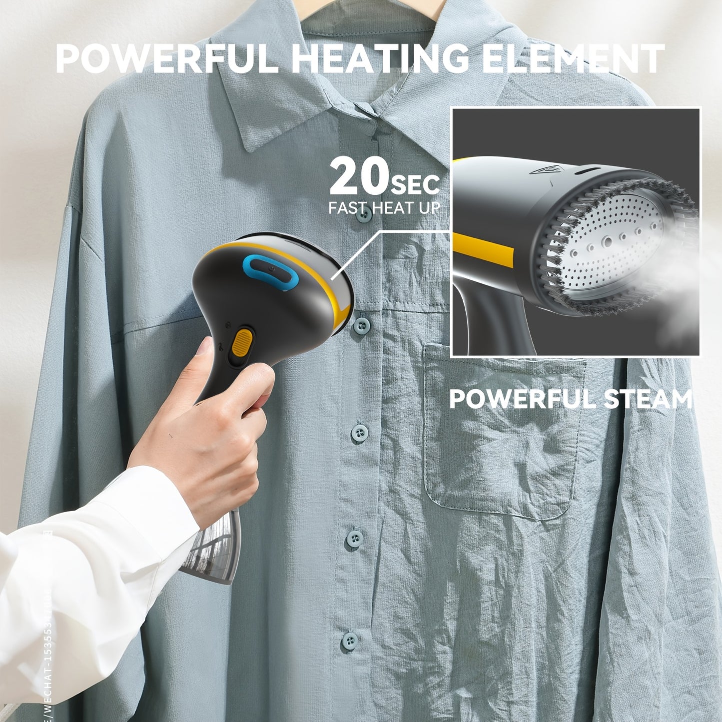 1100W Handheld Garment Steamer – Fast Heat Travel Clothes Steamer