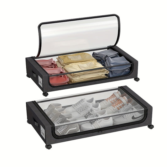 2-Pack Under Bed Storage with Wheels – 60L Each