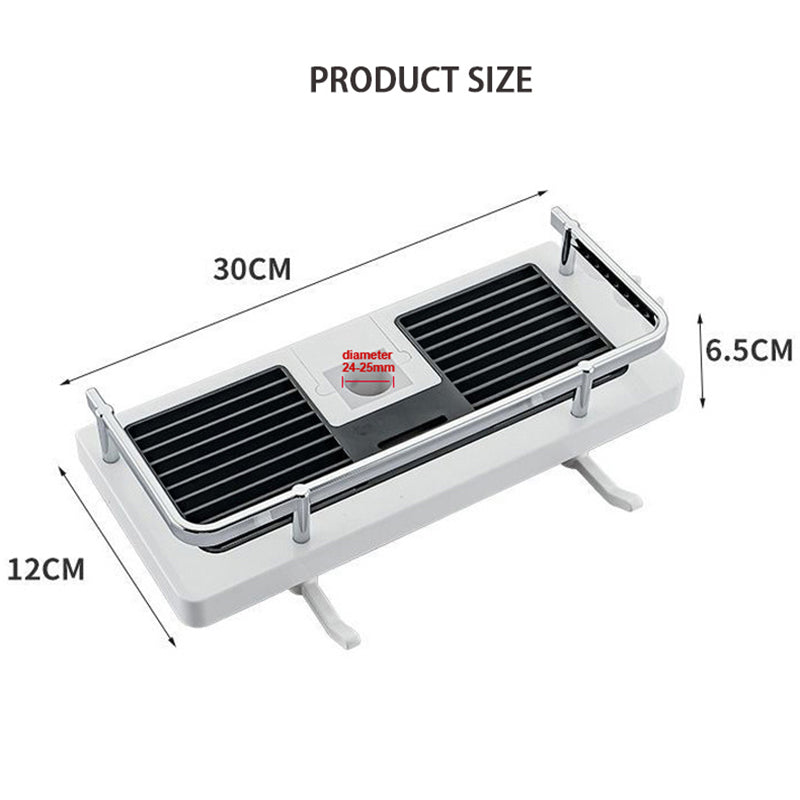 Shower Rod Rack Bathroom Bracket – Modern Lift Rod Support (24–25mm)