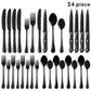 24/48-Piece Stainless Steel Silverware Set with Steak Knives – Mirror-Polished Tableware