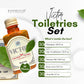 Victor Toiletries Set packaging with product details on a white background