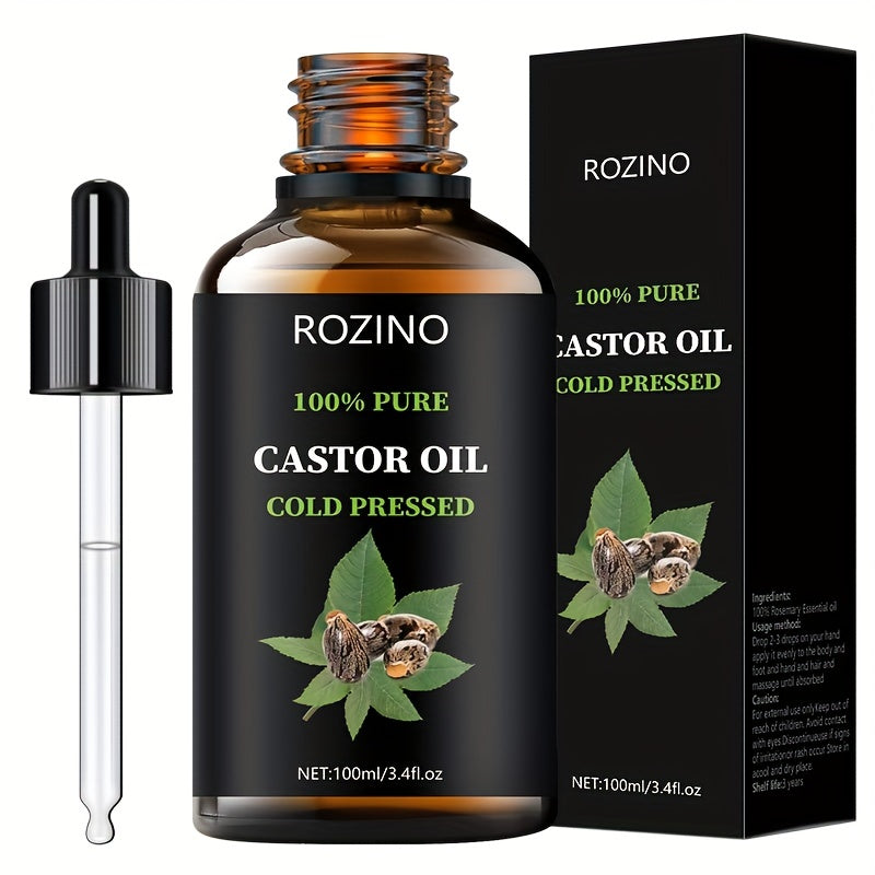 ROZINO Pure Black Castor Oil – Multi-Use Body & Hair Oil