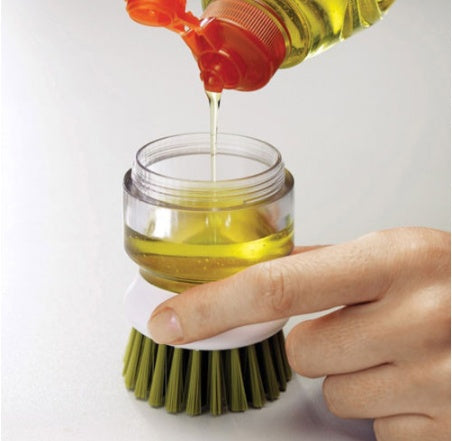 Dishwashing & Pot Washing Brush with Liquid Soap Base – Anti-Slip Tableware Cleaner