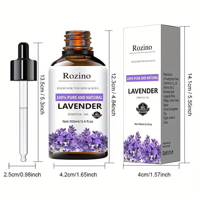 ROZINO Lavender Oil 3.38oz – Multi-Use Body & Diffuser Oil