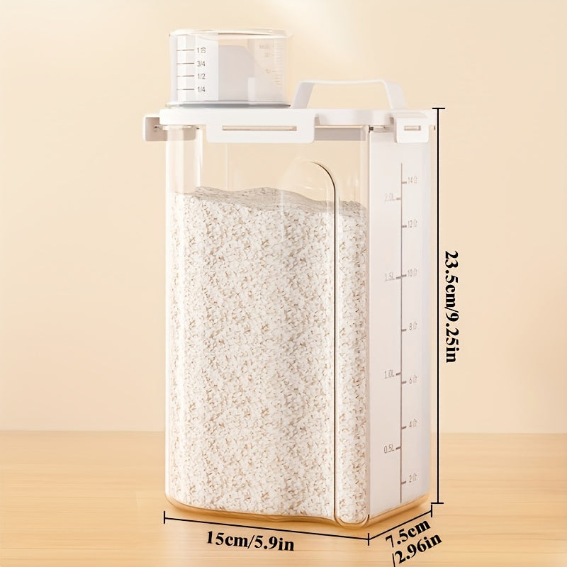 4pcs Rice & Dry Grain Storage Containers – 5lb Capacity with Flip-Top Pouring Lid