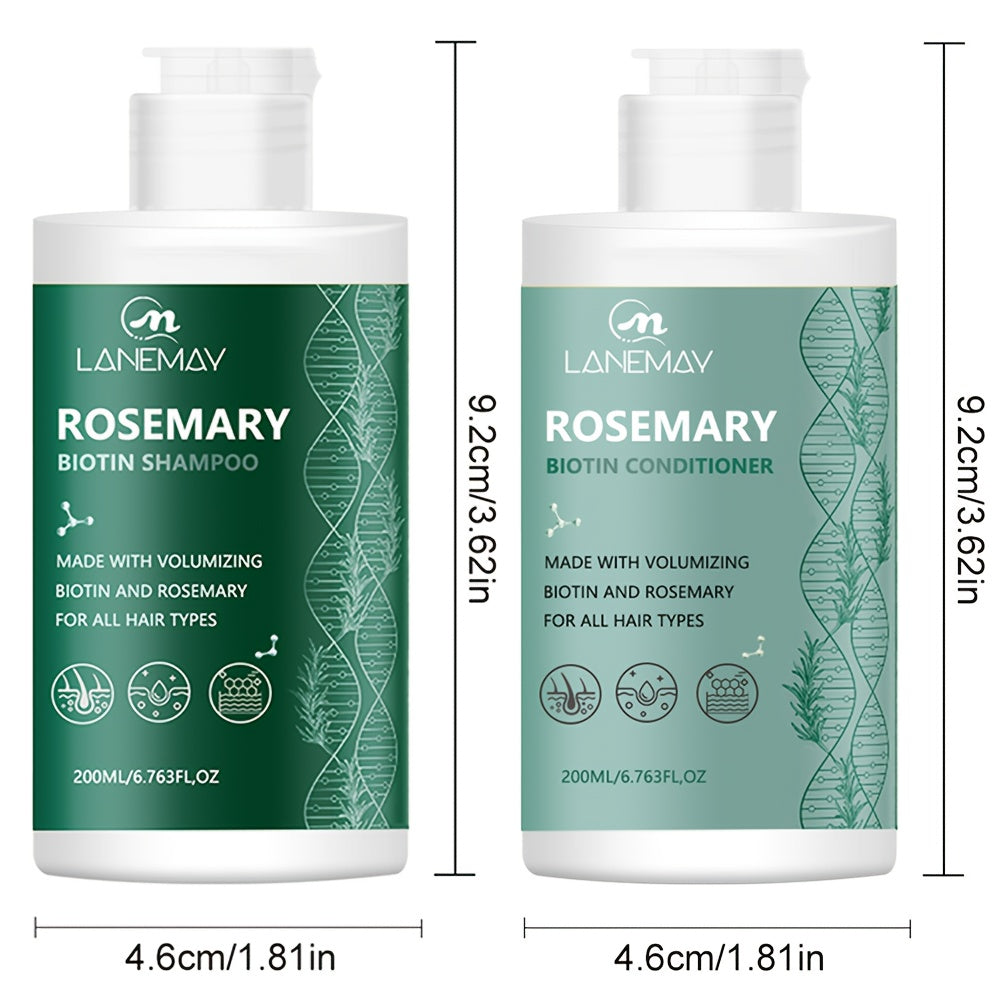 Lanemay Rosemary & Biotin Shampoo and Conditioner Set – Hair Care Duo