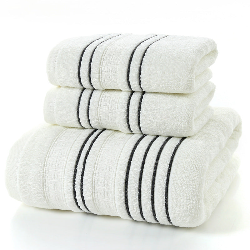 Pure Cotton Bath Towel Set – Soft Jacquard Towels & Large Bath Towel (3-Piece Set)