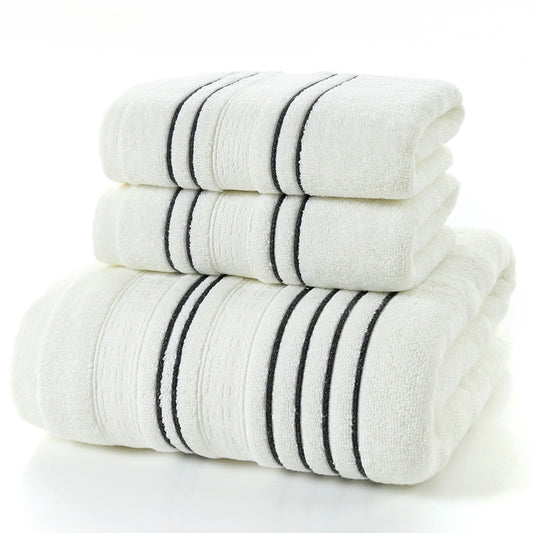 Pure Cotton Bath Towel Set – Soft Jacquard Towels & Large Bath Towel (3-Piece Set)