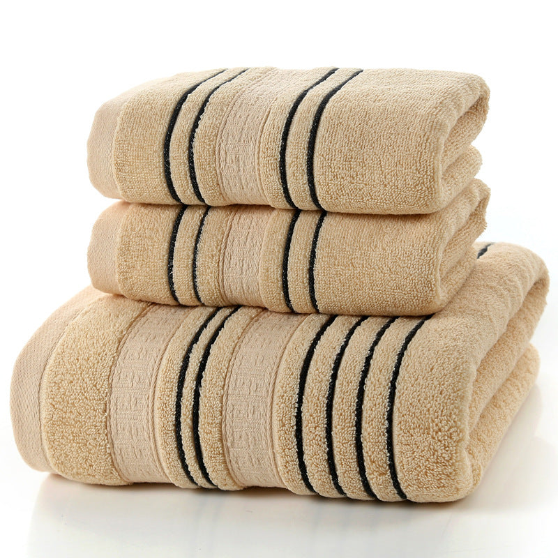 Pure Cotton Bath Towel Set – Soft Jacquard Towels & Large Bath Towel (3-Piece Set)