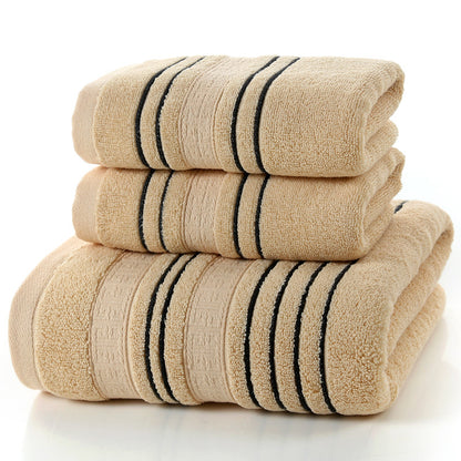 Pure Cotton Bath Towel Set – Soft Jacquard Towels & Large Bath Towel (3-Piece Set)