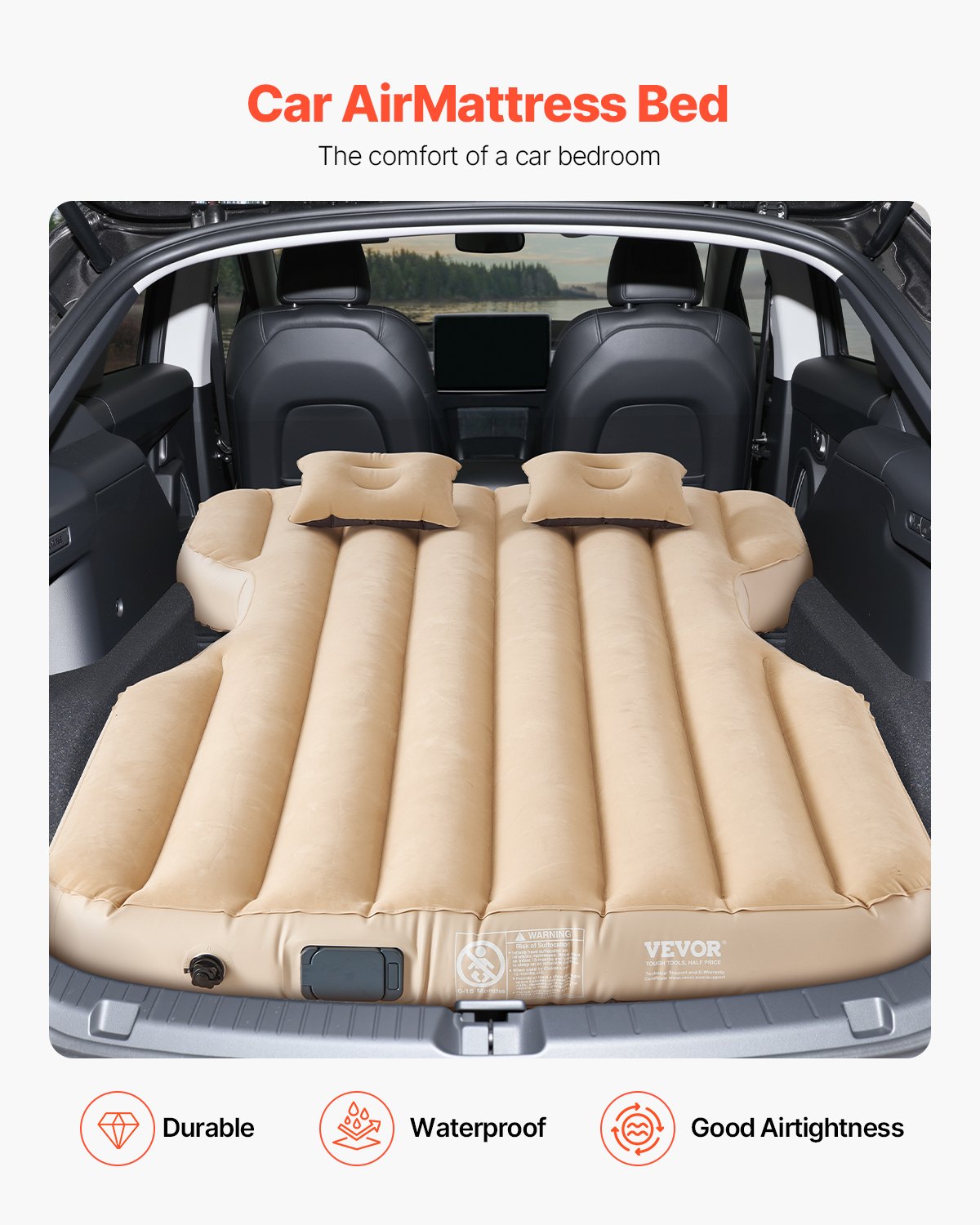 Tesla Model Y Inflatable Air Mattress with Built-In Pump - Roomsium