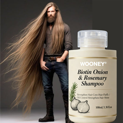 WOONEY Biotin, Onion & Rosemary Shampoo – Liquid Hair Care Cleanser
