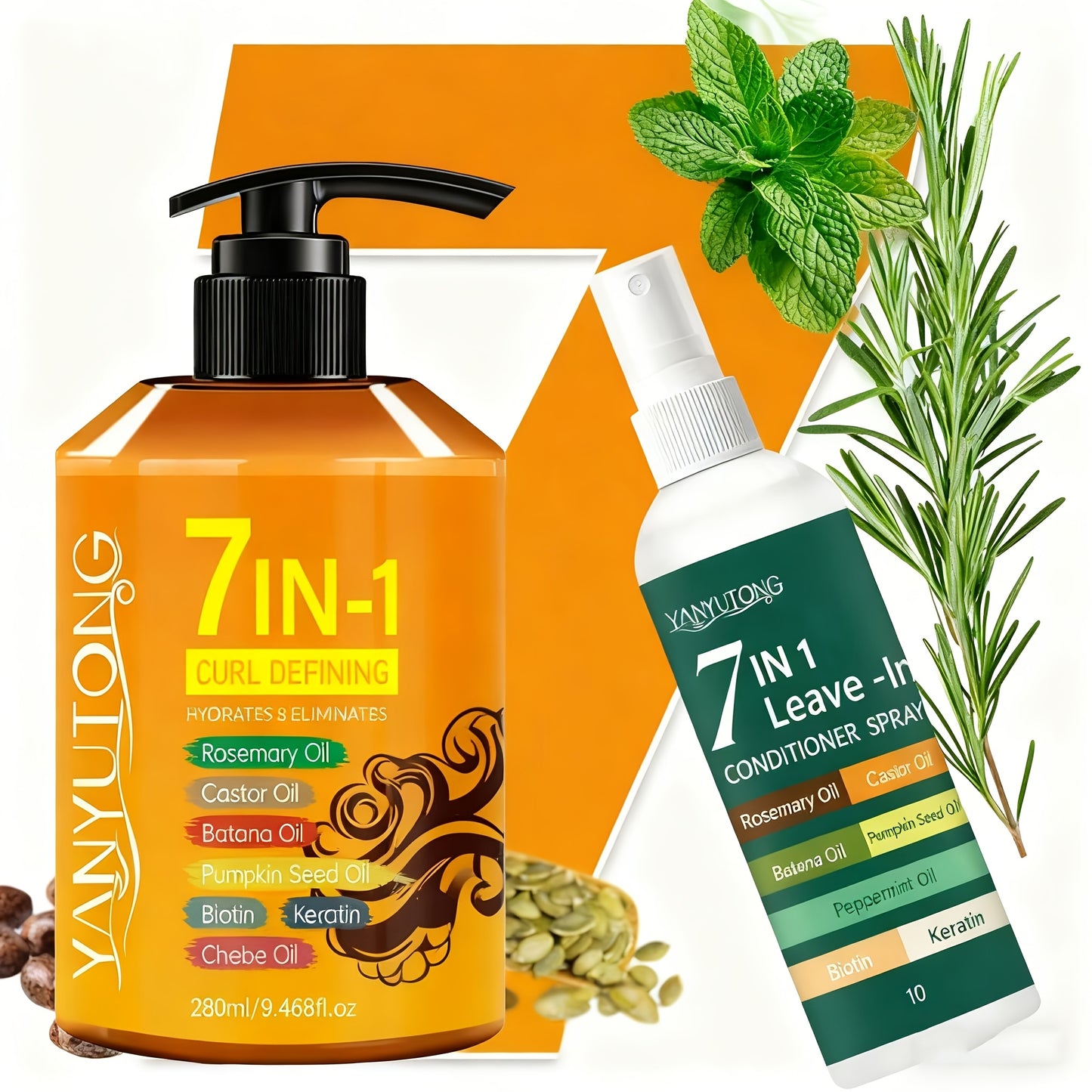 YANYUTONG Hair Care Set – Styling Cream & Leave-In Hair Spray with Plant Oils