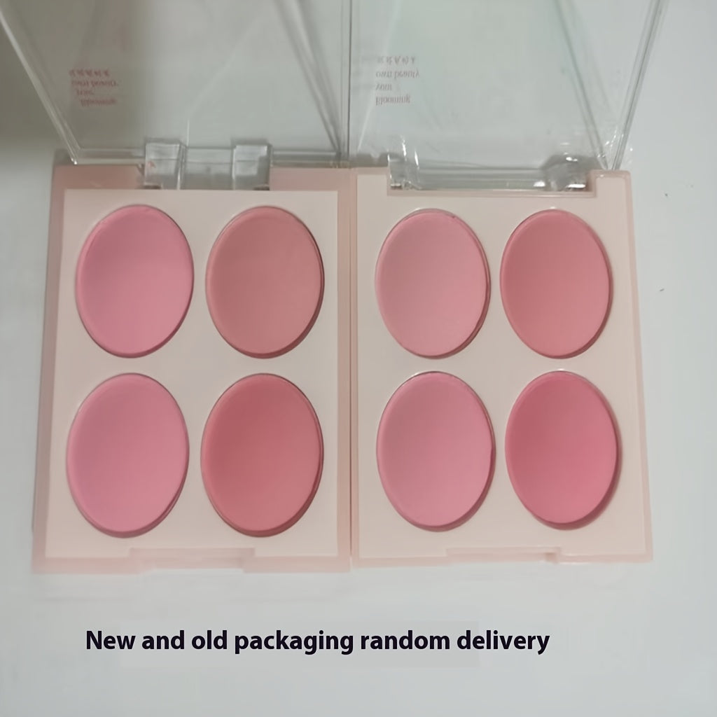 4-Color Blush Palette – Pink & Red Gradient Powder Compact