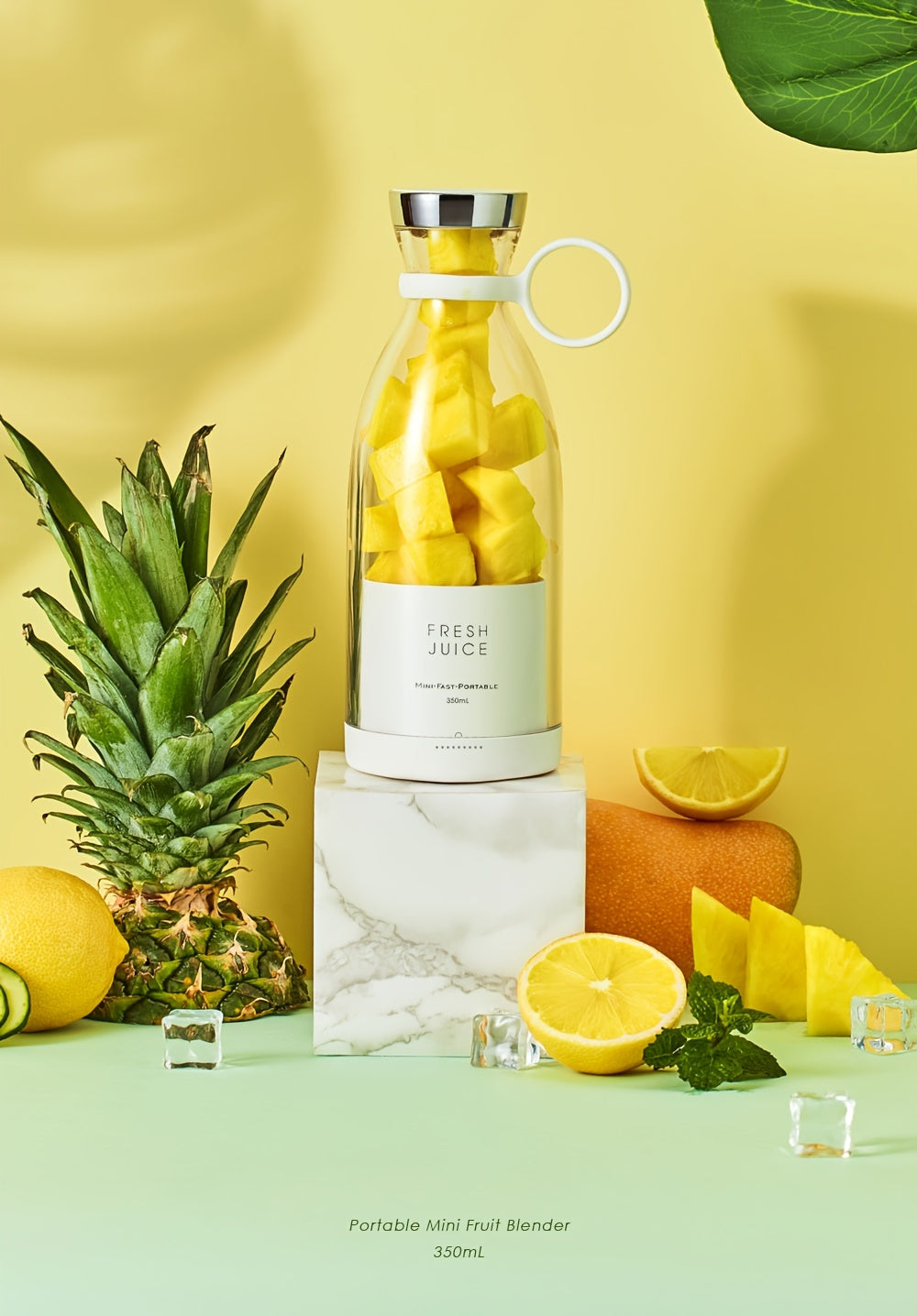 Portable Fruit Blender 350ML – Wireless USB Rechargeable Mini Juicer for On-the-Go