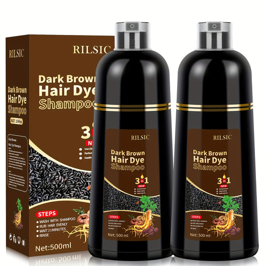 RILSIC Hair Dye Shampoo 16.91oz – 2-Pack
