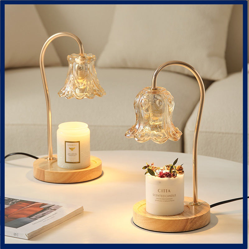 Lily of the Valley Aromatherapy Wax Melter – Solid Wood Candle Warmer Table Lamp