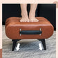 High-Quality Oil Wax Leather Low Stool – Padded Footstool & Accent Bench