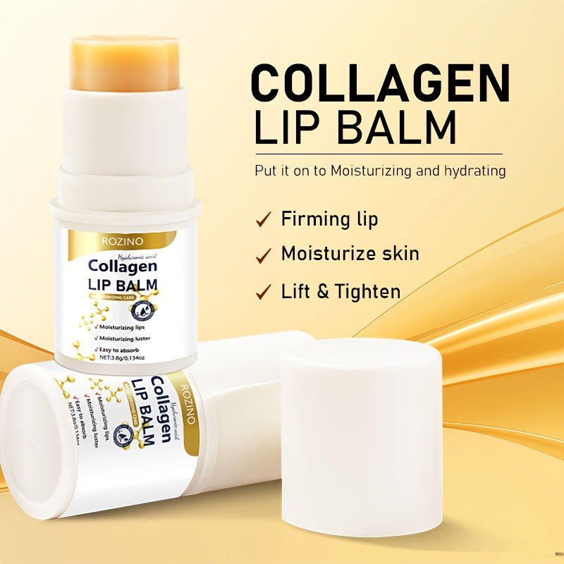 ROZINO Collagen & Hyaluronic Acid Lip Balm – Moisturizing Lip Care Stick (3.8g)