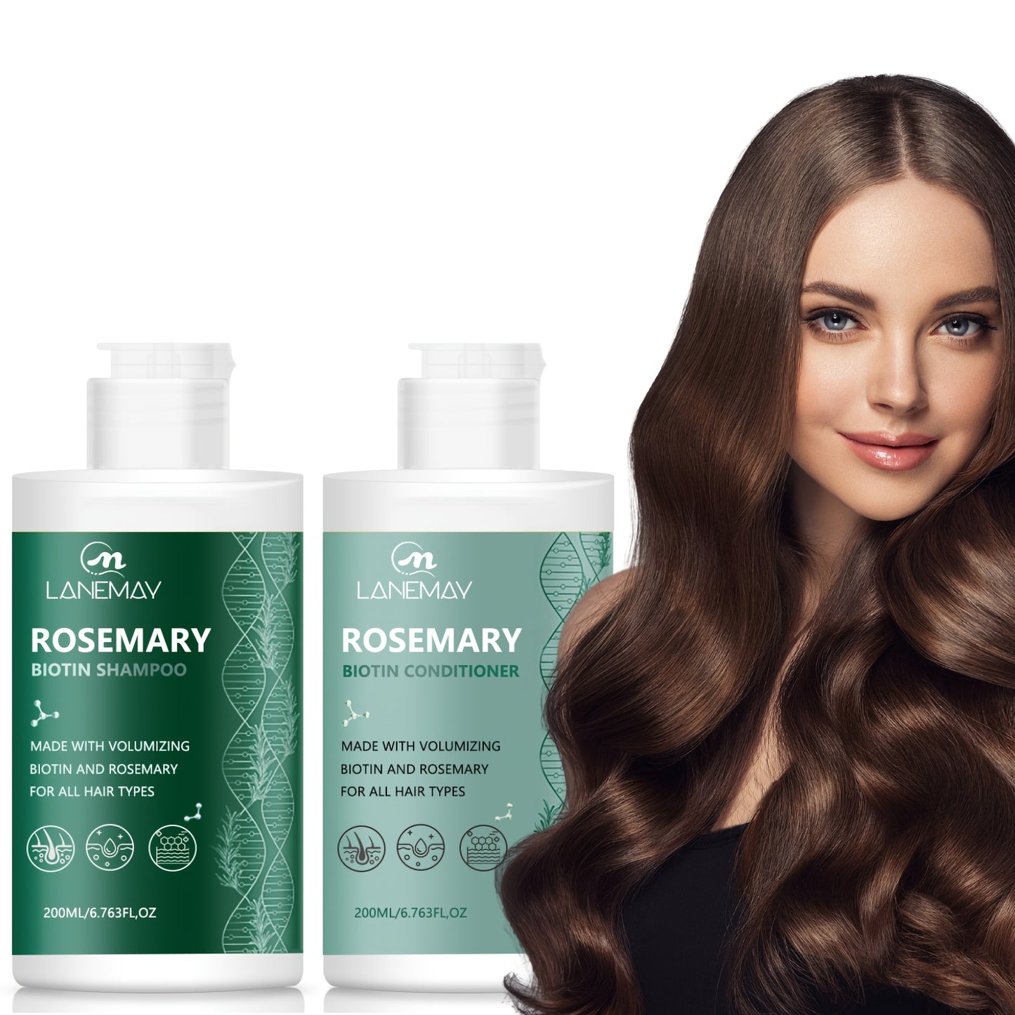 Lanemay Rosemary & Biotin Shampoo and Conditioner Set – Hair Care Duo