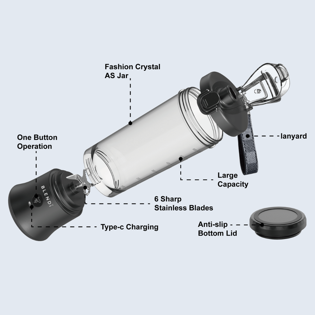 X Ice Crushing Portable Blender – 24oz Cordless Blender with Travel Bottle