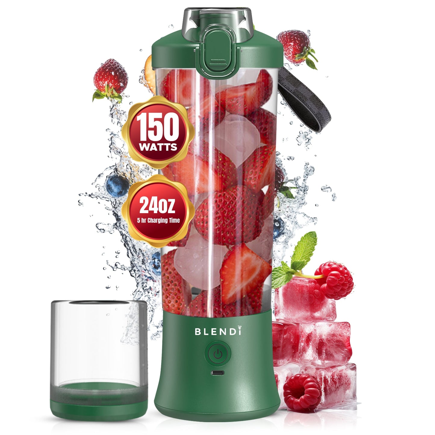 X Ice Crushing Portable Blender – 24oz Cordless Blender with Travel Bottle