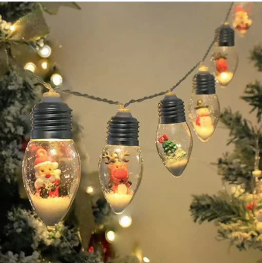 Christmas LED String Lights – Snowman & Santa Holiday Decor - Roomsium