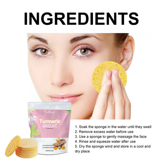 EelHope Turmeric Cleansing Pad – Deep Cleansing & Gentle Exfoliating Facial Sponge
