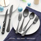 24/48-Piece Stainless Steel Silverware Set with Steak Knives – Mirror-Polished Tableware