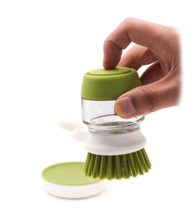 Dishwashing & Pot Washing Brush with Liquid Soap Base – Anti-Slip Tableware Cleaner