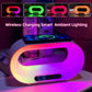 3-in-1 LED Night Light with Wireless Charger & Alarm Clock (RGB, App Control)