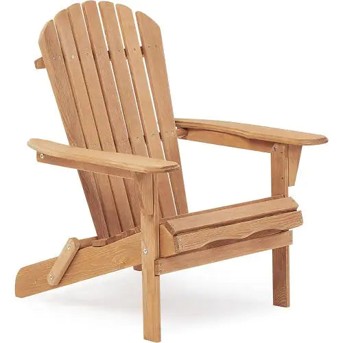 Wooden Folding Adirondack Chair Set – Solid Wood, 2-Piece - Roomsium