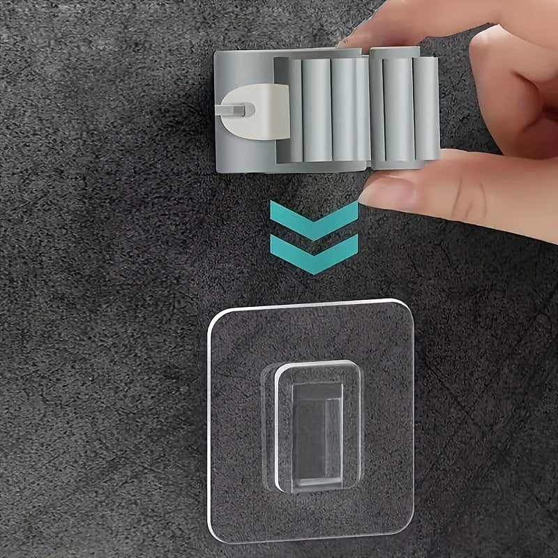 Wall-Mounted Mop Holder – Adhesive Broom & Cleaning Tool Organizer