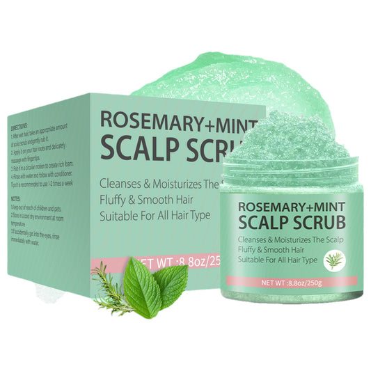 Rosemary Mint Scalp Scrub with Massager – Exfoliating Hair Care