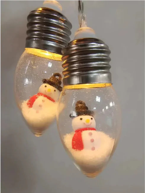 Christmas LED String Lights – Snowman & Santa Holiday Decor - Roomsium