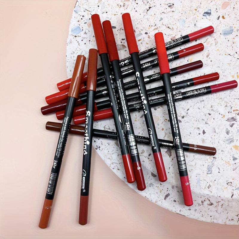 12-Piece Lipstick & Lip Liner Set with Matte Lip Gloss