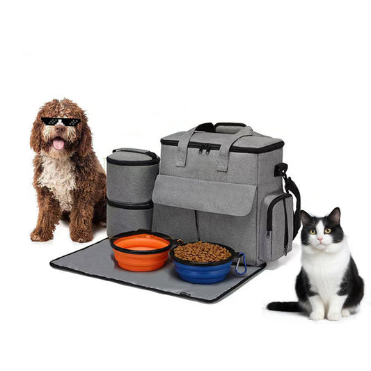 Dog Travel Bag Kit – Large Capacity Pet Organizer Backpack with Storage Set