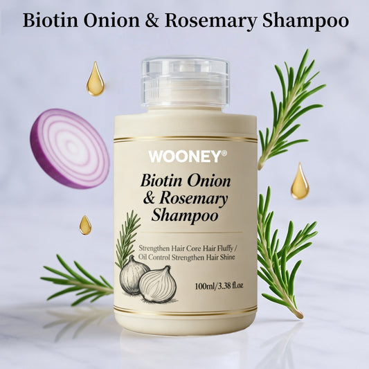 WOONEY Biotin, Onion & Rosemary Shampoo – Liquid Hair Care Cleanser