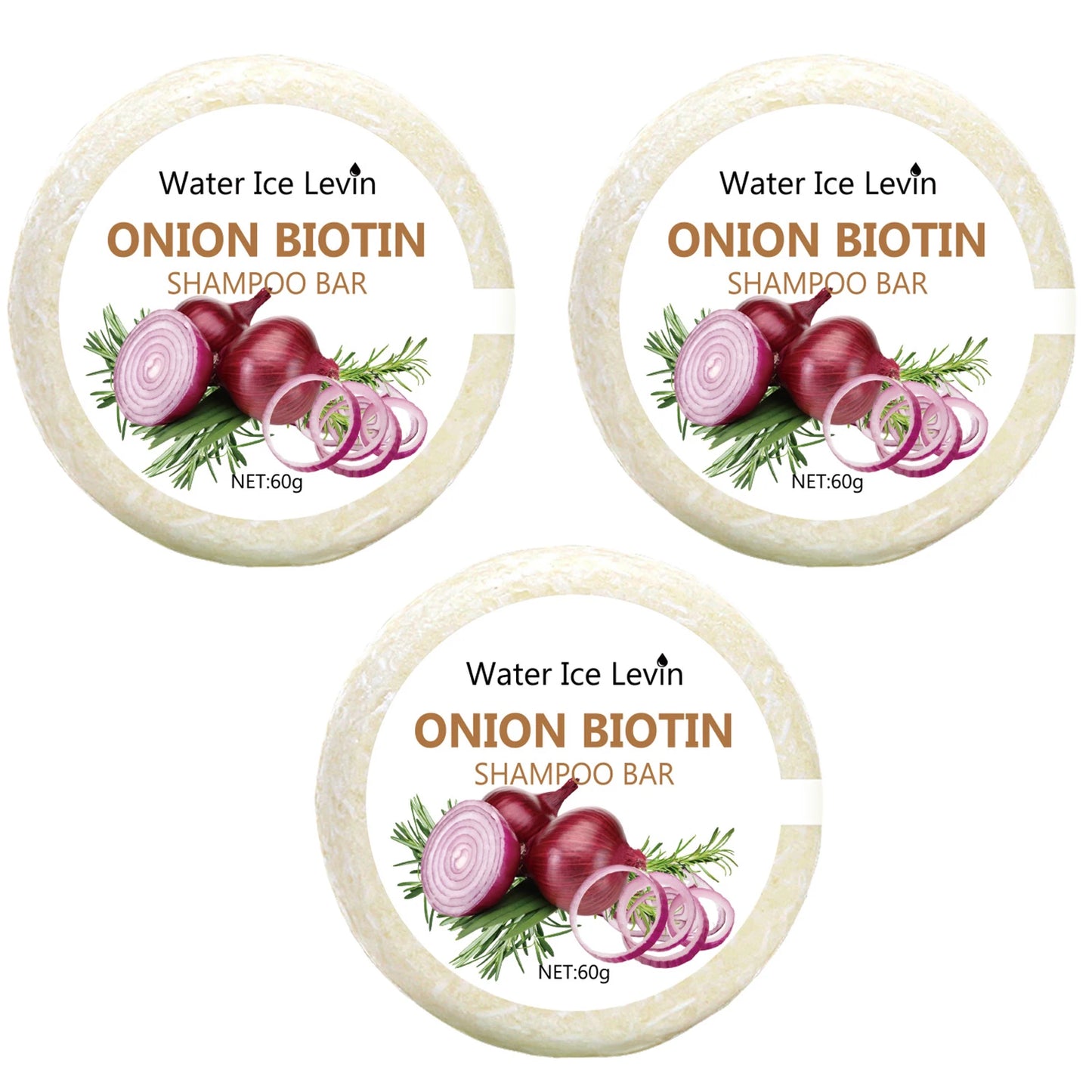 Onion & Biotin Shampoo Bar 60g – Rosemary-Infused Solid Hair Cleanser for All Hair Types - Roomsium