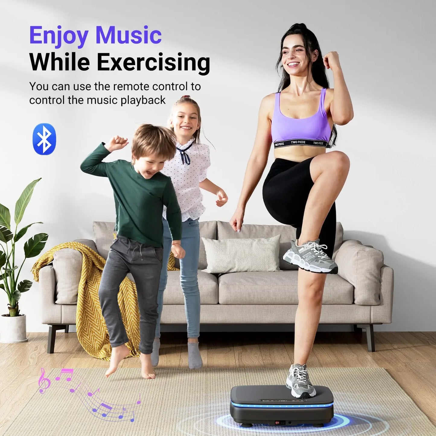 MERACH Vibration Plate Exercise Machine with LED Lights & Bluetooth – Full-Body Fitness Platform