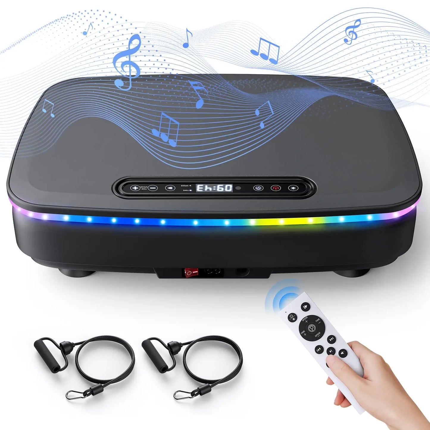 MERACH Vibration Plate Exercise Machine with LED Lights & Bluetooth – Full-Body Fitness Platform