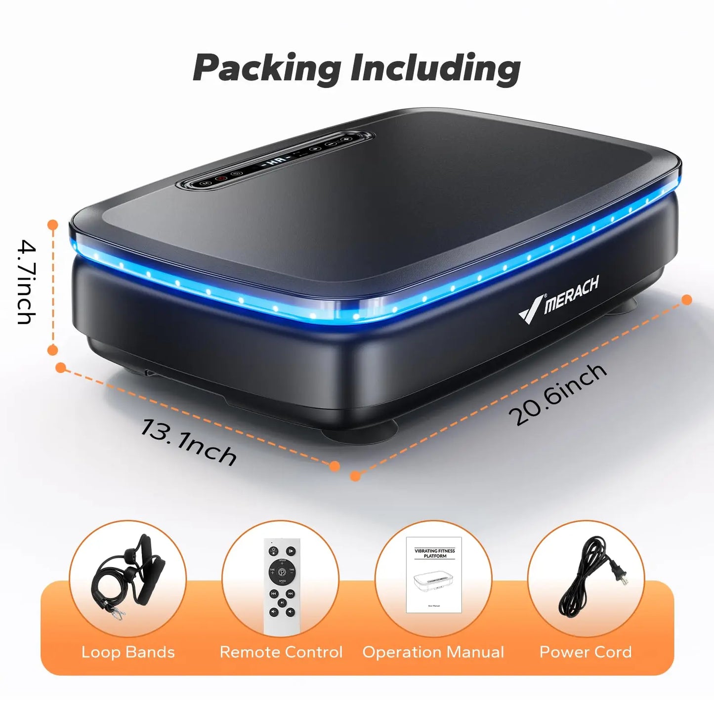 MERACH Vibration Plate Exercise Machine with LED Lights & Bluetooth – Full-Body Fitness Platform