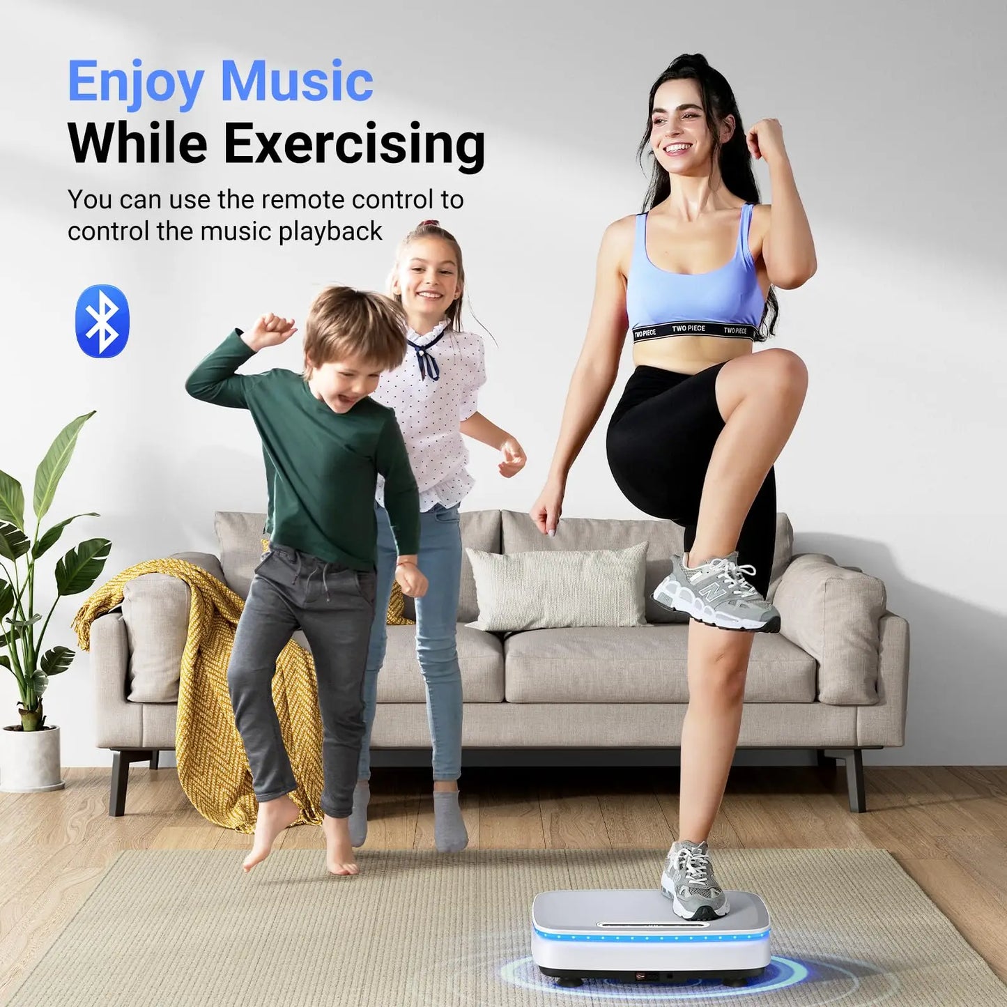 MERACH Vibration Plate Exercise Machine with LED Lights & Bluetooth – Full-Body Fitness Platform