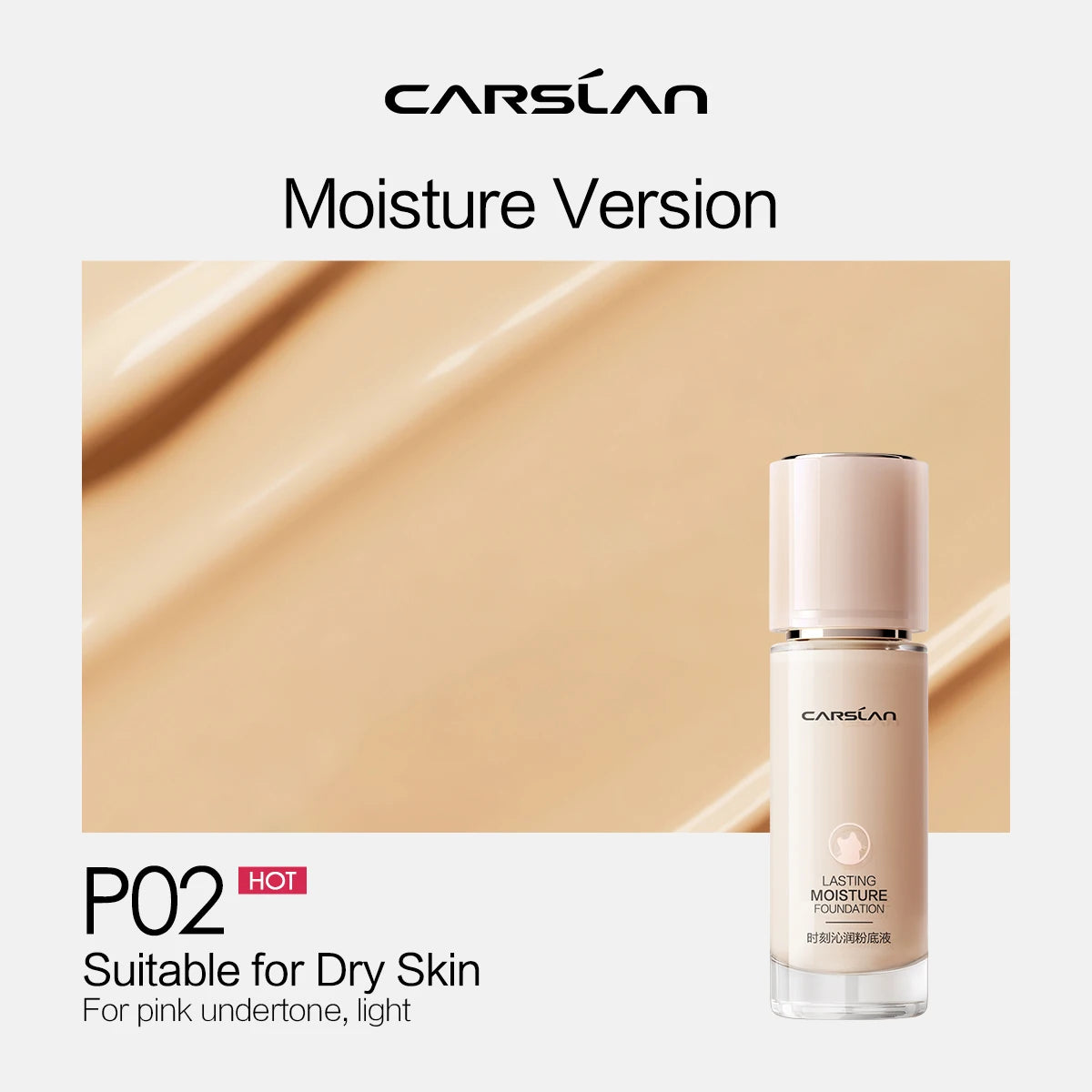CARSLAN Long-Lasting Matte Liquid Foundation – Full Coverage Base