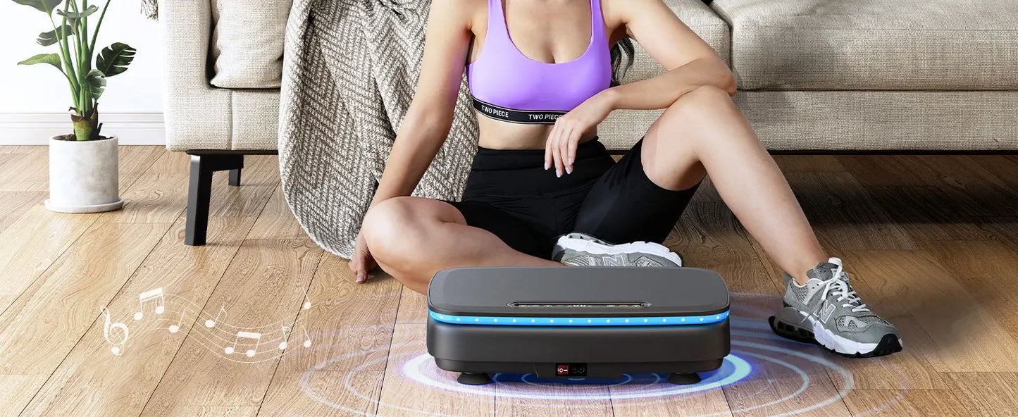 MERACH Vibration Plate Exercise Machine with LED Lights & Bluetooth – Full-Body Fitness Platform