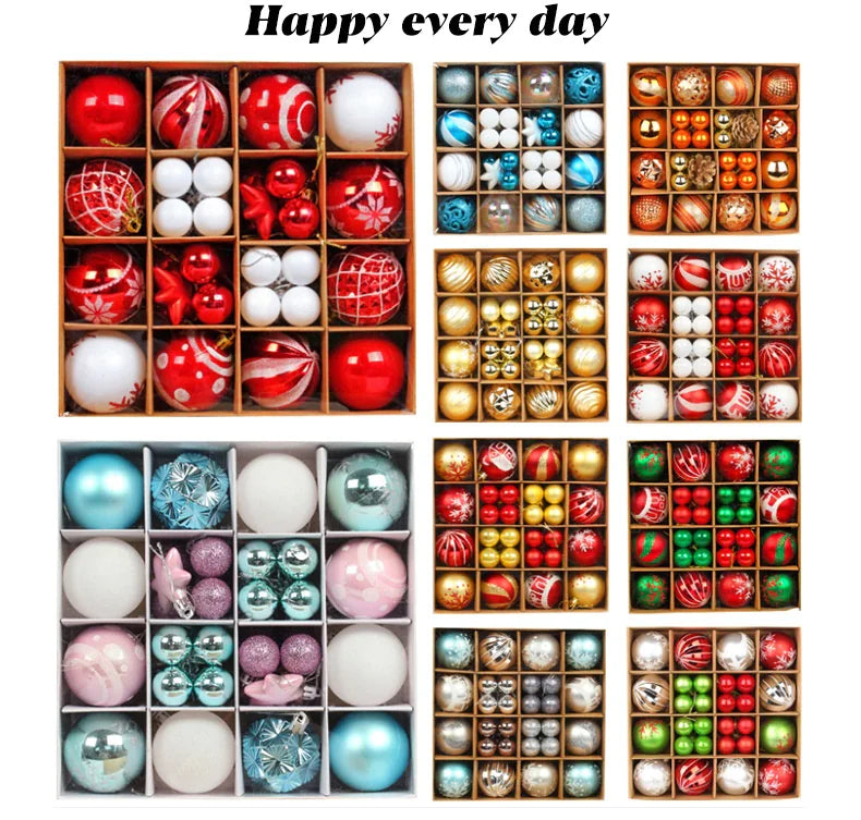Colorful Christmas Ball Ornaments Set – Holiday Tree Décor - Roomsium